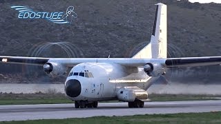 Luftwaffe Transall C160D  Short Takeoff with Awesome Propeller Tip Vortices [upl. by Ikin894]