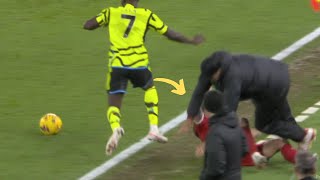 Jurgen Klopp injures Kostas Tsimikas Collision after Bukayo Saka Tackle vs Arsenal vs Liverpool [upl. by Byram17]