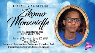 Thanksgiving Service for the Life of Zikomo Moncrieffe [upl. by Mehelhteb339]