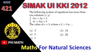 SIMAK UI KKI 2012 KELAS KHUSUS INTERNASIONAL MATHEMATICS FOR NATURAL SCIENCES 01 [upl. by Ynnol]