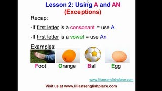 Lesson 2 Using A and An Exceptions [upl. by Manvell752]