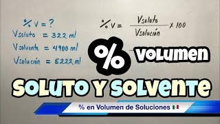 Porcentaje en VOLUMEN de Soluciones  vv [upl. by Xonnel970]