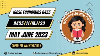 045511MJ23  Paper 11  May June 2023  IGCSE Economics  edumadeasy [upl. by Jay]