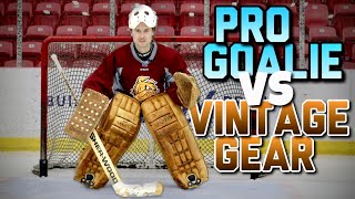 PRO GOALIE vs VINTAGE GEAR • 1980’s Jofa amp Cooper Set [upl. by Duleba836]