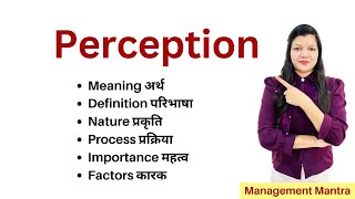 What is Perception Types of Perception perceptual Process Perceptual Error Strategies [upl. by Wolgast]