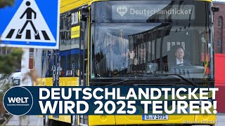 DEUTSCHLANDTICKET wird 2025 teurer  Das ist der neue Preis  EILMELDUNG [upl. by Ylicis]