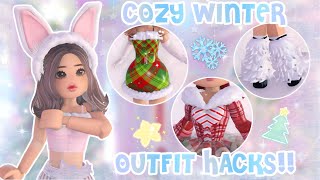 COZY WINTER Outfit Hacks pt2  Roblox Royale High  LauraRBLX [upl. by Mhoj]