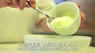 Recepedia Dip de mayonesa Hellmanns al ajo y queso azul [upl. by Airet]