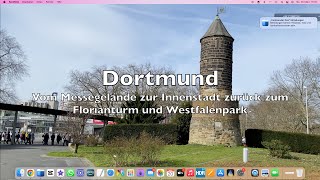 Dortmund Vom Stadion Westfalenhalle zur Stadtmitte Stadtgarten zum Westfalenpark Florianturm DJI OM6 [upl. by Elleniad]