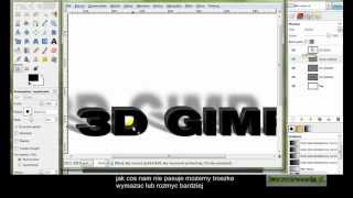 Kurs Gimp Tutorial PL Napis 3D w gimpie 3D text in Gimp trójwymiarowy napis w gimp [upl. by Ynaoj]