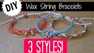 3 Easy DIY Wax String Friendship Bracelets  Braided Charm and Beaded Bracelets [upl. by Ardnaxila320]