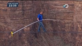 US daredevil completes Grand Canyon tightrope walk [upl. by Relyk]