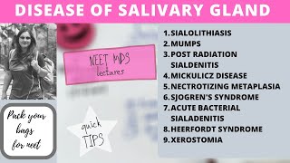 disease of salivary gland part 1  neet mds [upl. by Higginson219]