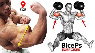 9 BEST BICEPS EXERCISES TO GET WIDE ARMS WORKOUT 🎯 [upl. by Yrret]