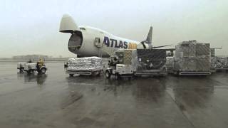 TimeLapse Panalpina 747 Air Cargo Loading  Huntsville to Brazil First Flight [upl. by Ahsenal84]