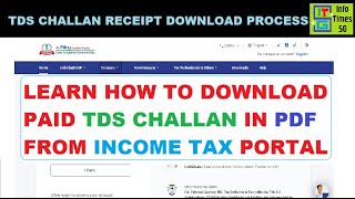 TDS Challan Download from Income Tax portal  TDS Challan Receipt Download [upl. by Lara]