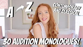 30 AUDITION MONOLOGUE IDEAS WHAT MONOLOGUES TO DO FOR DRAMA SCHOOL AUDITIONS  Lucy StewartAdams [upl. by Artenak]