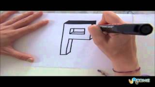 Come disegnare la lettera P in 3D [upl. by Gottlieb]