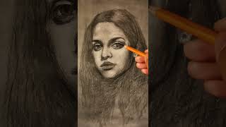 Portrait au Fusain  Charcoal Portrait drawing art sketch portrait pencildrawing artist [upl. by Alene]