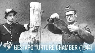 Gestapo Torture Chamber in Paris World War II 1944  British Pathé [upl. by Akelahs]