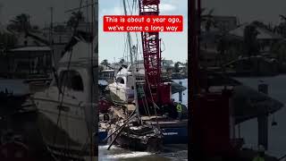 Boat Salvage From Hurricane Ian Fort Myers Beach hurricaneian fortmyers [upl. by Warila]