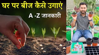 बीज कैसे उगाएं घर पर  Seed Germination Process In Hindi  How To Germinate Vegetable Seeds In Hindi [upl. by Bland]