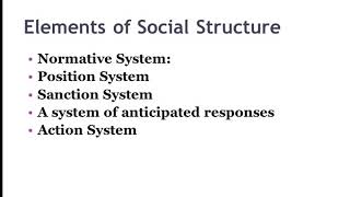 Elements and types of Social Structure [upl. by Lani646]