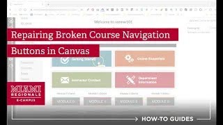 Repairing Course Navigation Links in Canvas [upl. by Nepil]