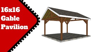 16x16 Gable Pavilion Plans [upl. by Euqenimod]