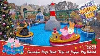 Grandpa Pigs Boat Trip Christmas Ride at Peppa Pig World Dec 2023 4K [upl. by Yolane]