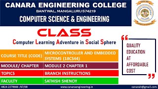 VTU MCES 18CS44 Microcontroller amp Embedded systems Branch Instructions M2 L3 [upl. by Alwyn]