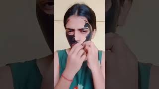 removing painful charcoal mask cream from face  removing blackheads tranding ytshorts youtuber [upl. by Llimaj]