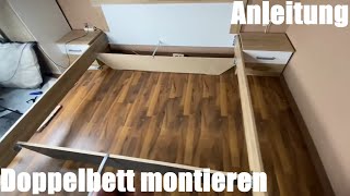 Doppelbett montieren  Rauch Möbel Venlo Bett Eiche SonomaWeiß Liegefläche 180x200 Montageanleitung [upl. by Doris]