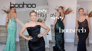 DRESS HAUL TRY ON WEDDING GUEST amp BLACK TIE BOOHOO HOUSE OF CB amp MORE [upl. by Teiv]