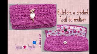 BILLETERA A CROCHET FÁCIL DE REALIZAR Tejiendo con angélika [upl. by Ollehto755]