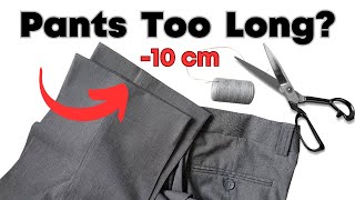 A sewing trick on hemming pants by hand  how to make the trouser hem look perfectly done [upl. by Yule263]