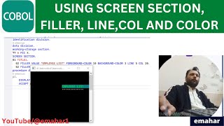 USING SCREEN SECTION  COBOL [upl. by Aracot474]