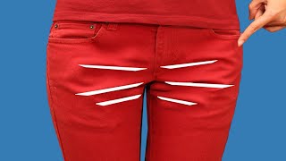 A sewing trick on how to fix creases on pants between legs  the easiest way [upl. by Walcott826]