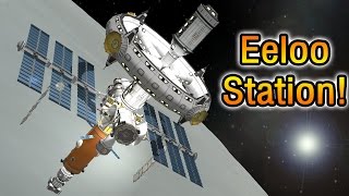 Eeloo Ring Station in 1 launch KSP 12 [upl. by Karlotte466]