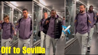 Real Madrid full Squad Fly to Sevilla for tomorrow’s game Vinicius Bellingham Arda Guler travels [upl. by Tamas]