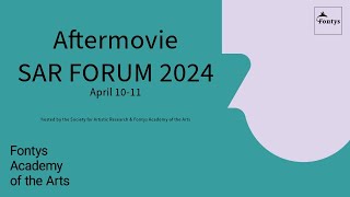 SAR FORUM 2024 aftermovie Fontys Academy of the Arts [upl. by Tyler]