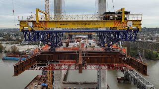 Pattullo Bridge Construction  Section 4  Beam Work [upl. by Aedni955]