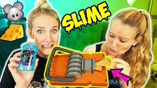 MAUSEFALLEN SLIME CHALLENGE  Nina amp Kathi klauen Käse für Schleim Zutaten aus Mausefalle [upl. by Lovel581]