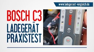 BOSCH C3 Ladegerät Test und Vorstellung am Auto  12V Autobatterie laden kurz erklärt [upl. by Yoccm]