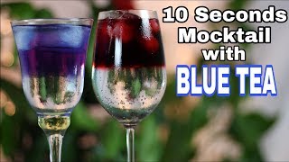 How to make Mocktail With Butterfly Pea  Egyptian Hibiscus Tea  Blue Pea  Blue Herbal Tea [upl. by Dimphia]