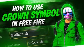 How To Use Crown Symbol In Free Fire Name  Free Fire Best Unique Symbol For Name [upl. by Johny]