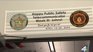 St Johns County dispatchers spotlighted for National Public Safety Telecommunicators Week [upl. by Taffy]