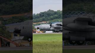 C130J take off run with visible prop vortices aircraft aviations military c130 airforce [upl. by Anna-Diane]