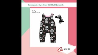 Spooktacular Style Baby Girl Skull Romper Set for Halloween Fun [upl. by Chloris]