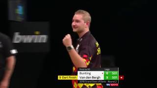 NINEDARTER Dimitri Van Den Bergh vs Stephen Bunting  2018 Grand Slam [upl. by Eydie]